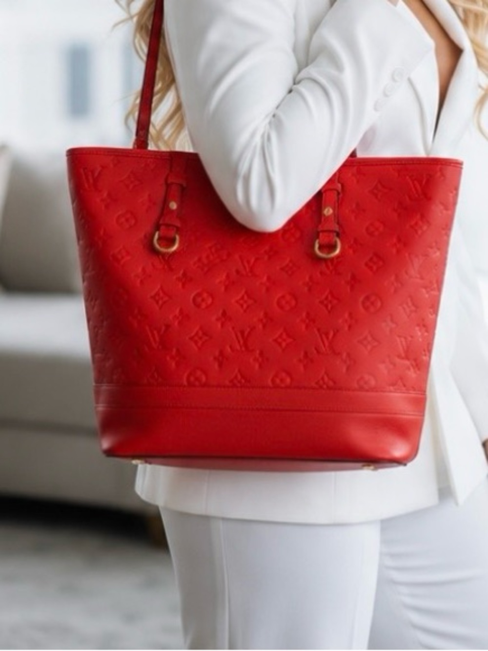 Louis Vuitton Citadine PM Empreinte Tote Pomme D'Amour